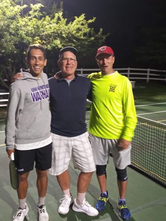Zane Navratil, Coach Jim, and Dave Weinbach at Da Farm